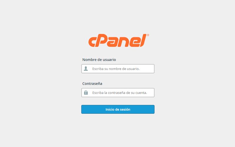 Ingresar usuario contraseña cpanel