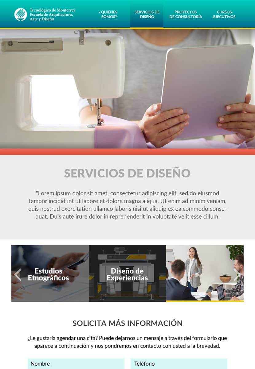 Diseño de página web Tec