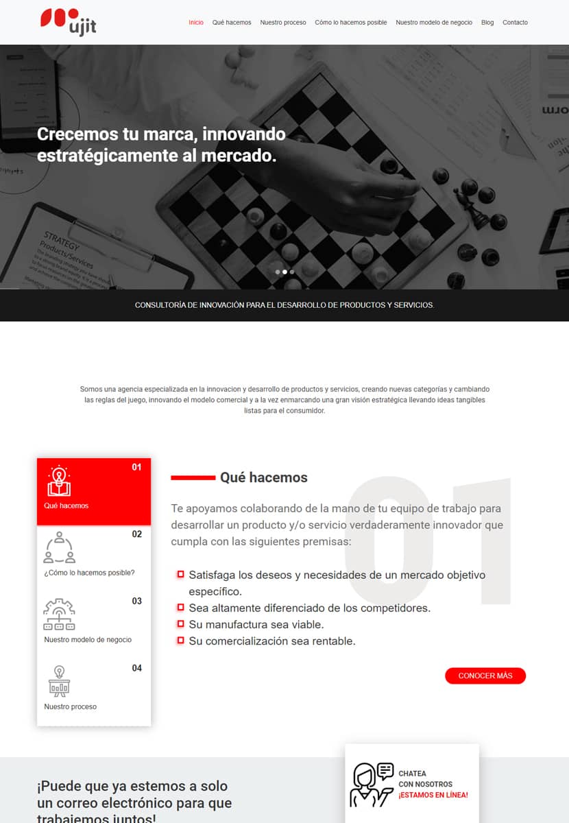 Diseño de página web Ujit