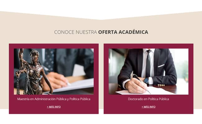 Portafolio galería web ofertas académicas